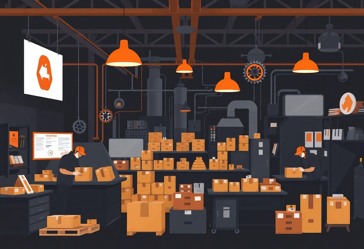 Busy delivery hub