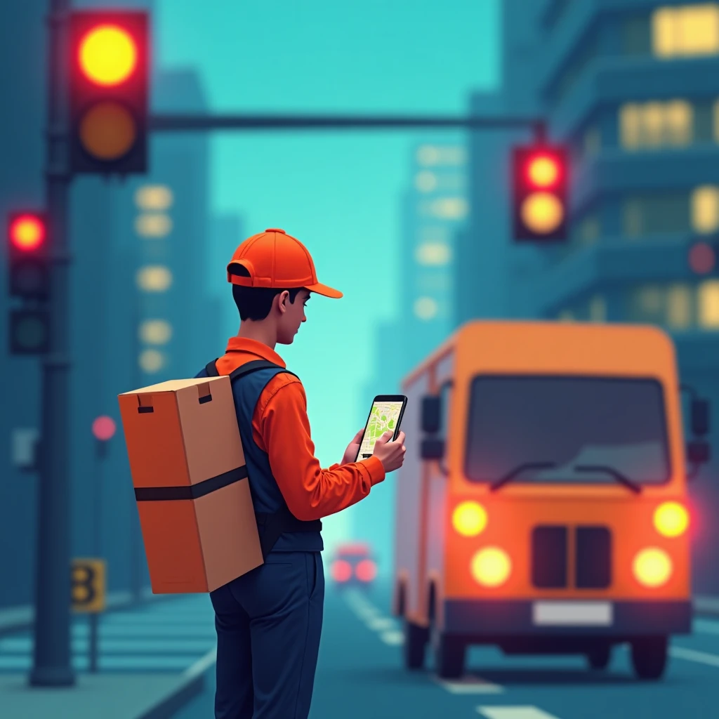 Delivery driver using navigation