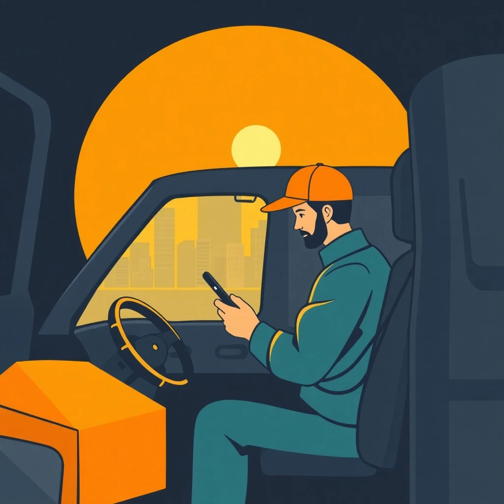 Delivery driver in action