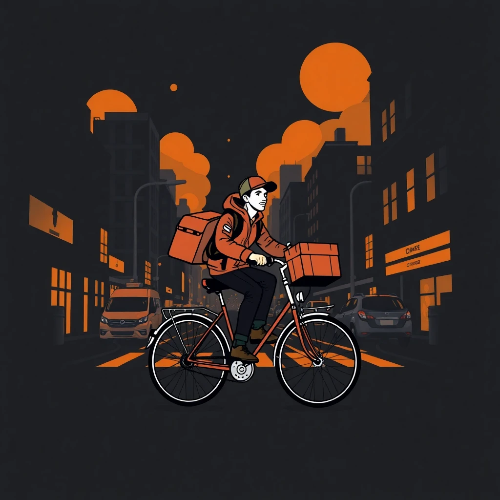 Urban courier on the move