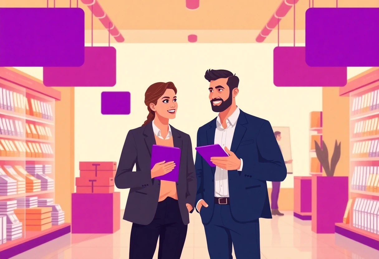 Scène professionnelle en magasin