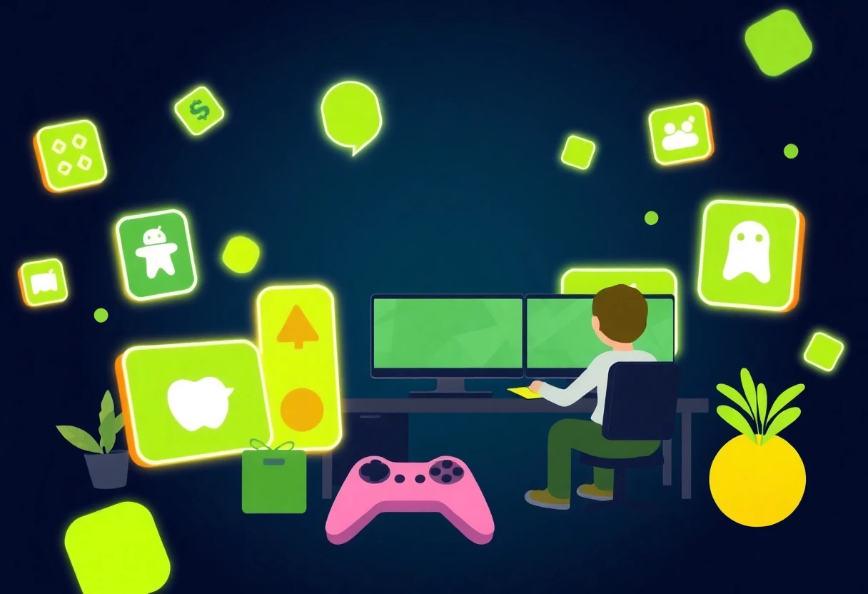Abstract illustration of gaming apps