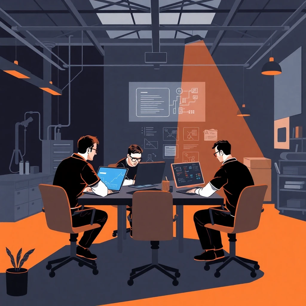 Equipo de desarrolladores colaborando