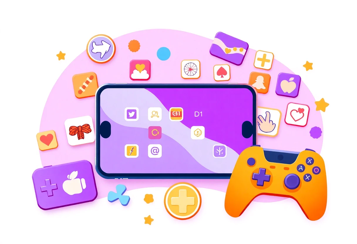 Ícones abstratos de jogos móveis