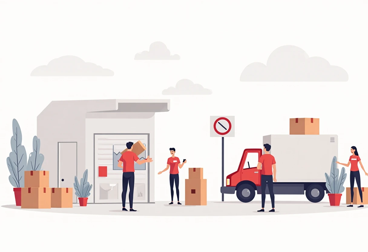 Busy logistics center