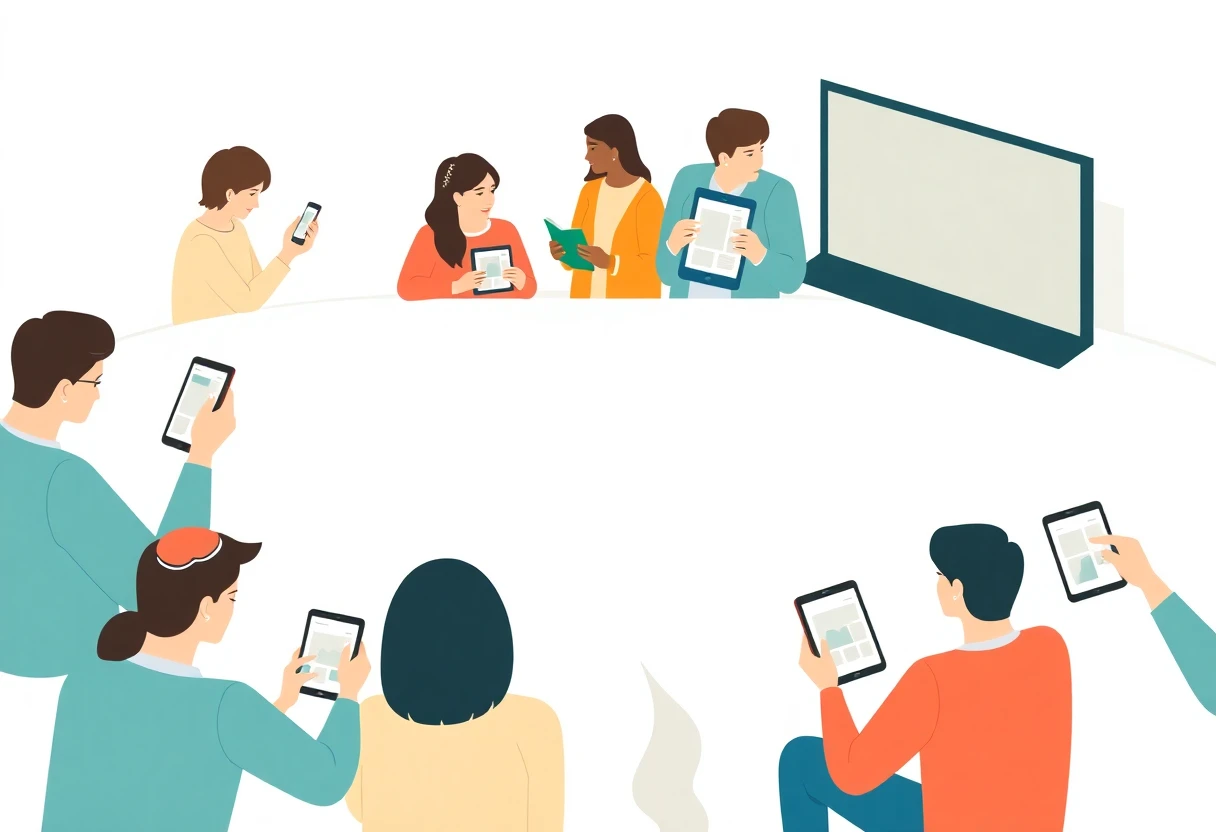 Personas usando apps de dibujo