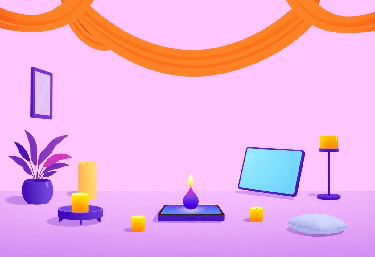 Espacio de meditación con velas