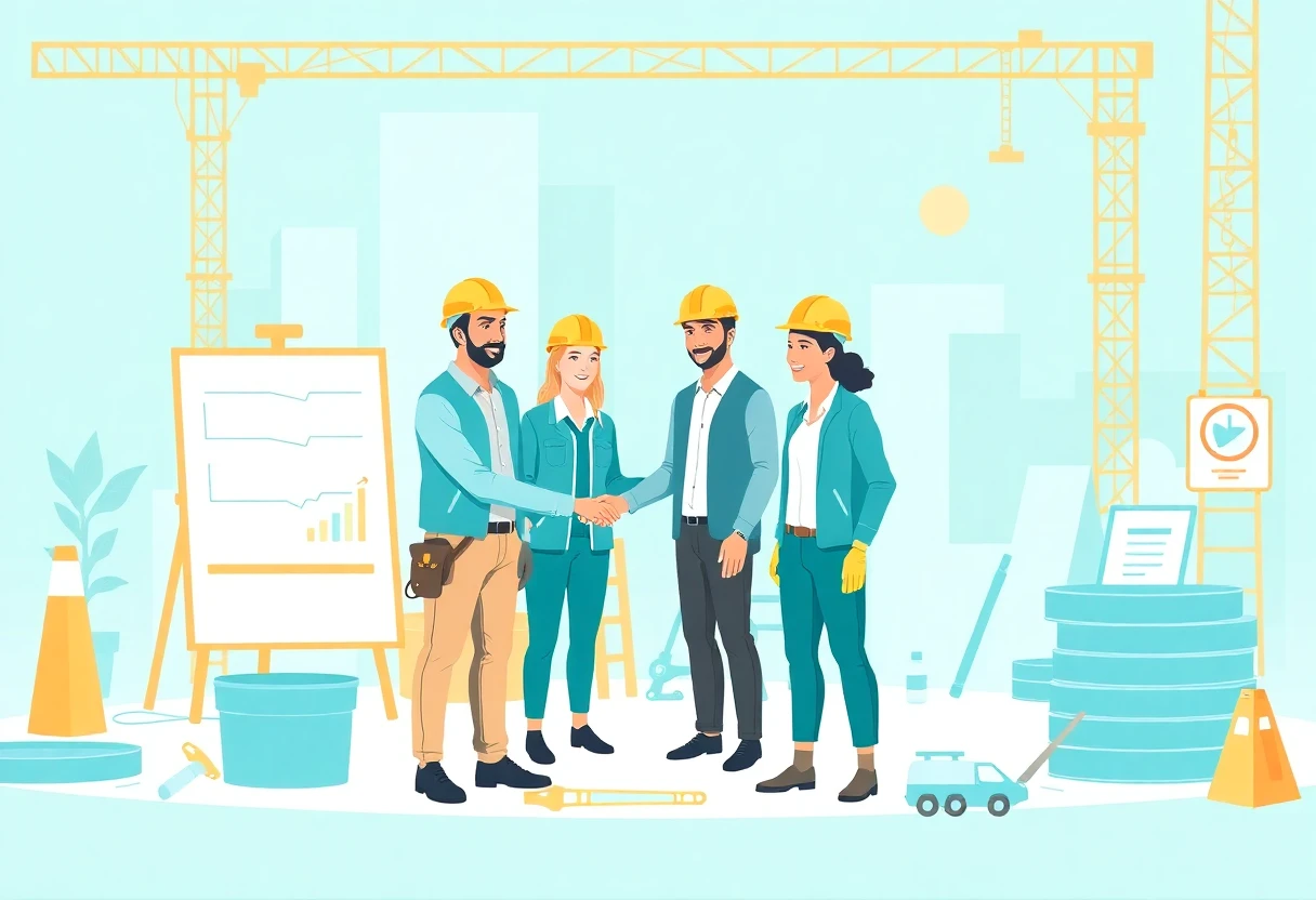 Colaboración en el sitio de construcción
