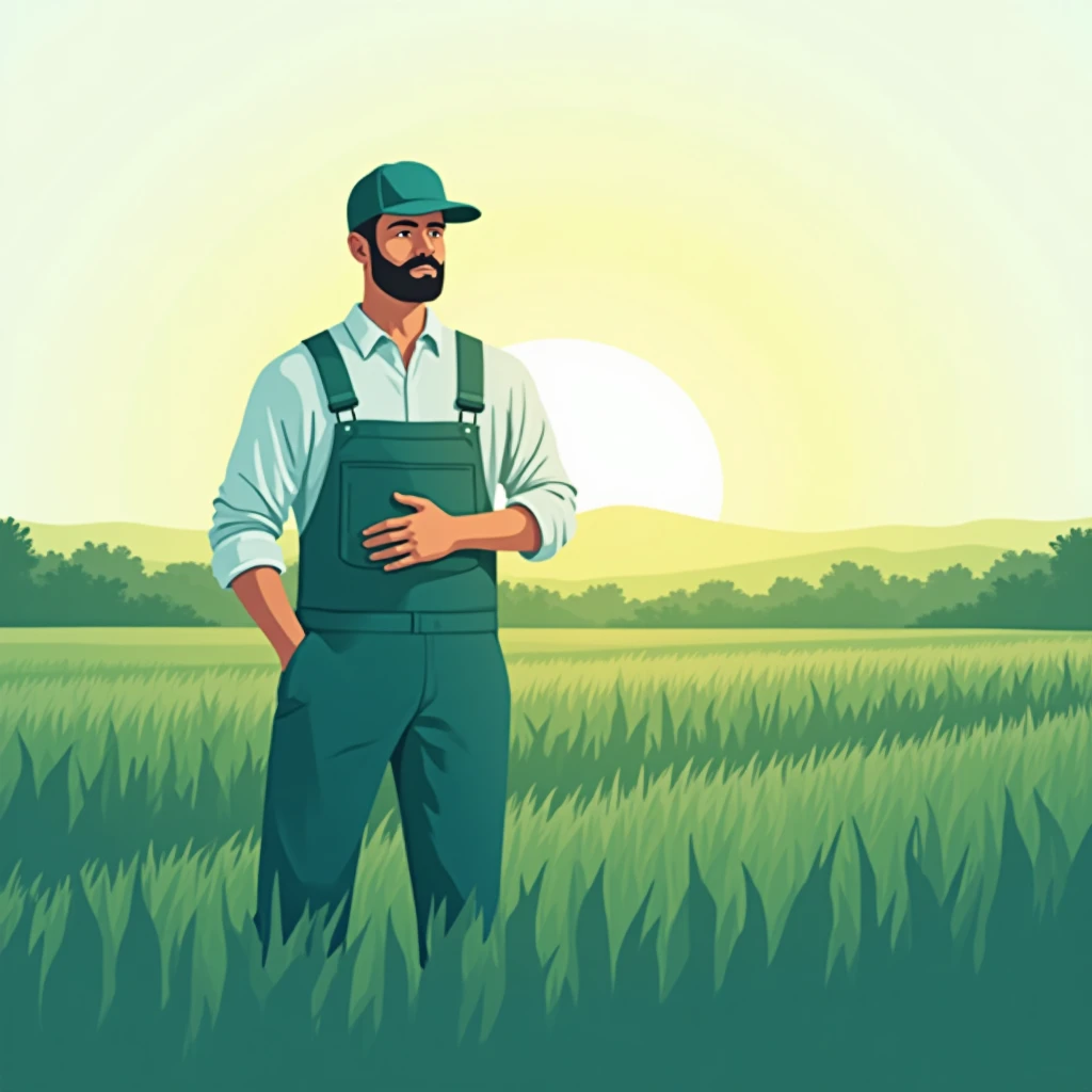 Trabajador agrícola al amanecer