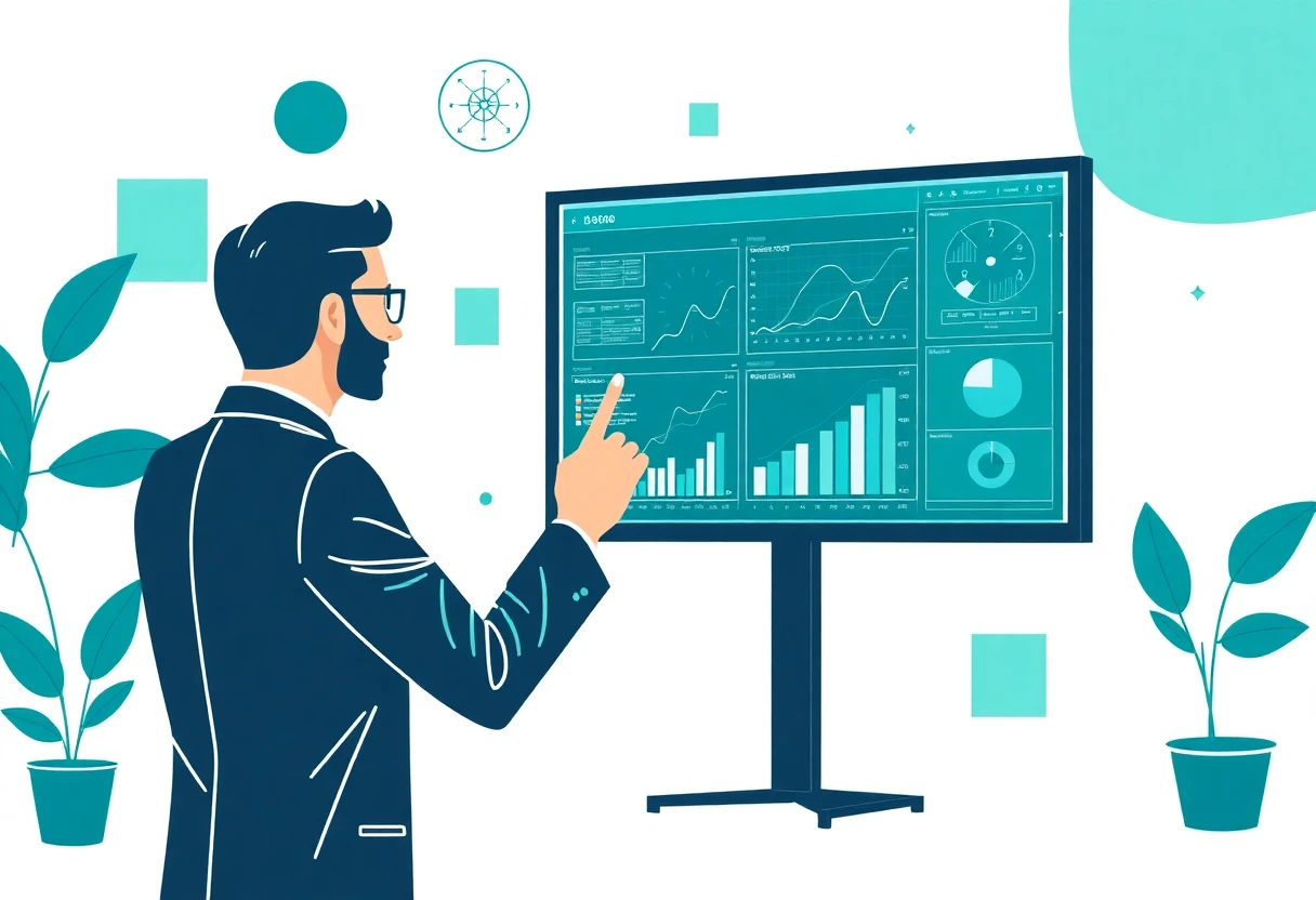 Profesional de datos analizando