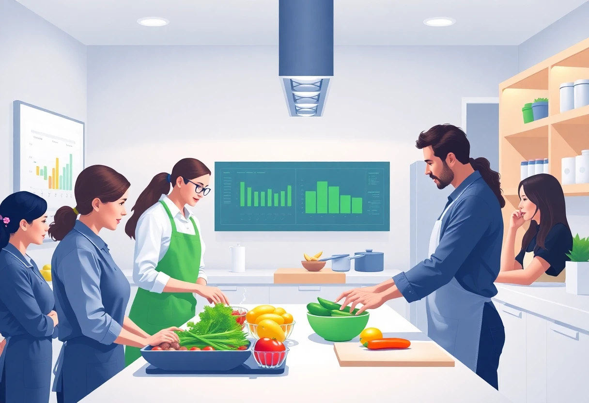 Ayudante de cocina en acción