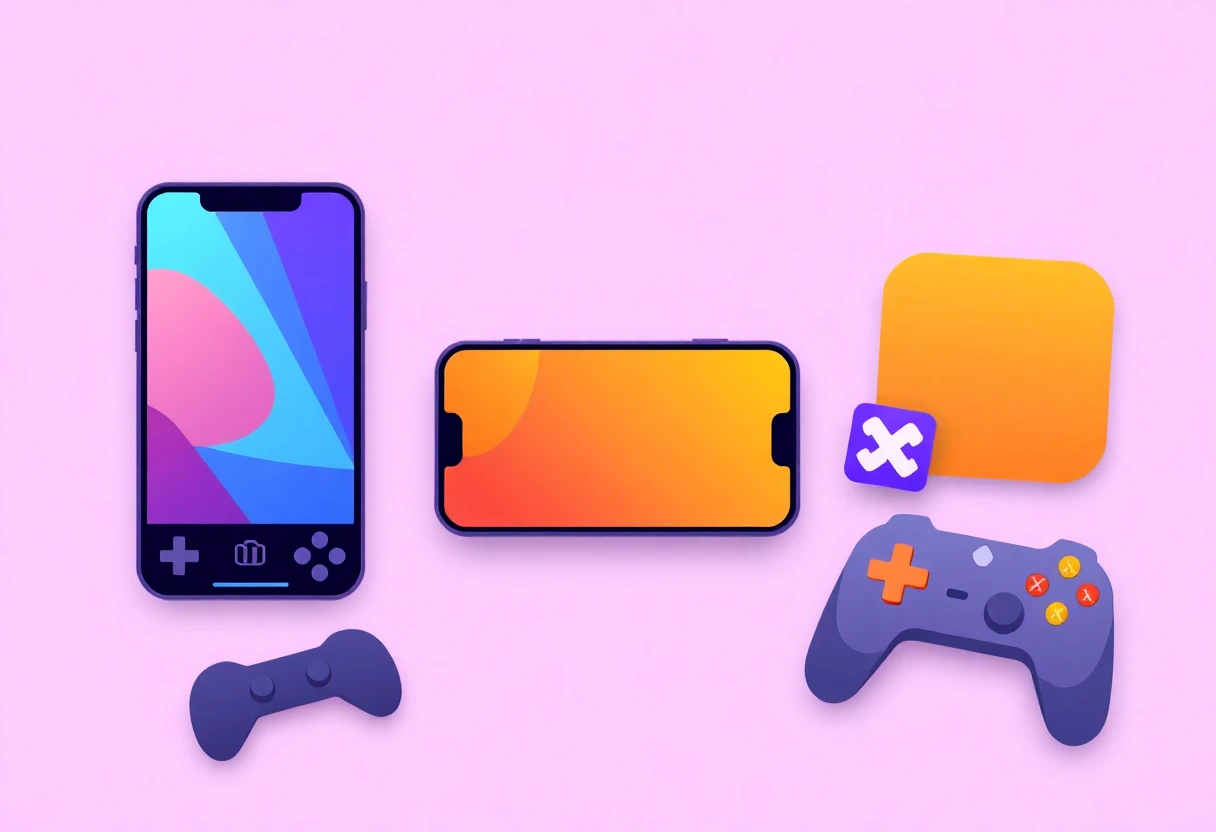 Iconos de juegos móviles con colores vibrantes