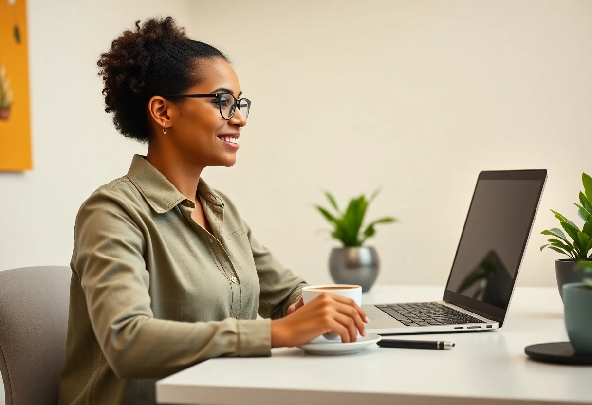 Espacio de trabajo moderno para revisar ofertas de préstamos