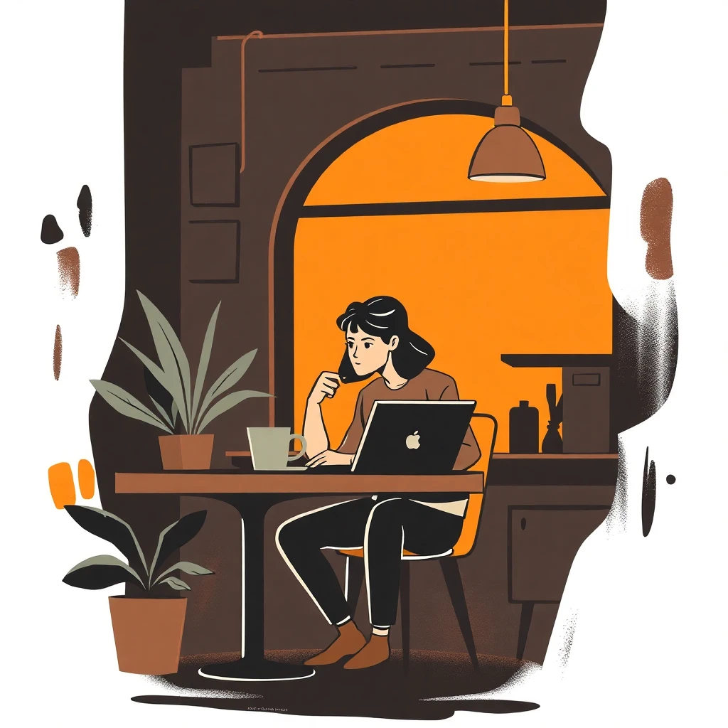 Trabajo flexible desde un café