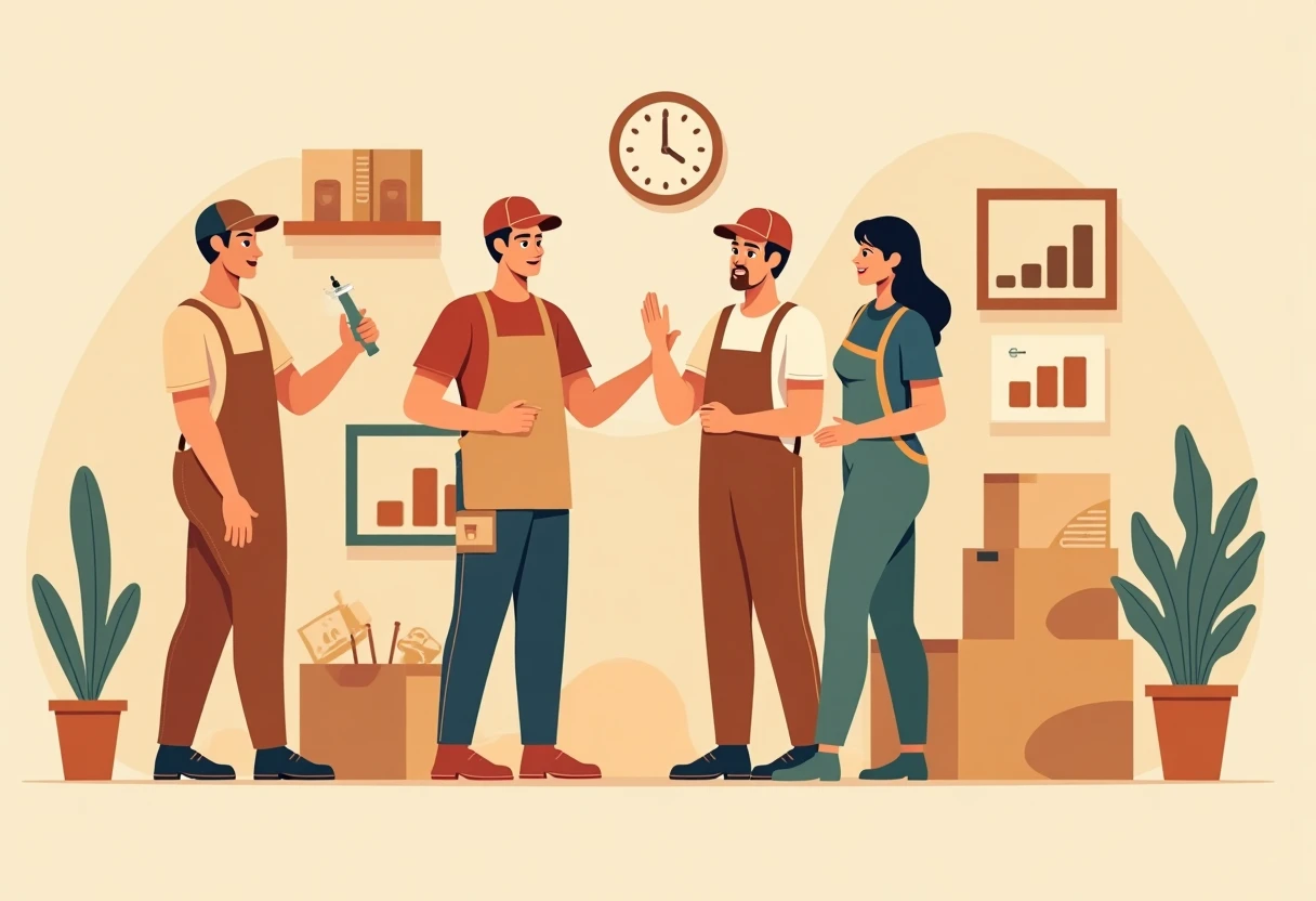 Trabajadores de retail en acción