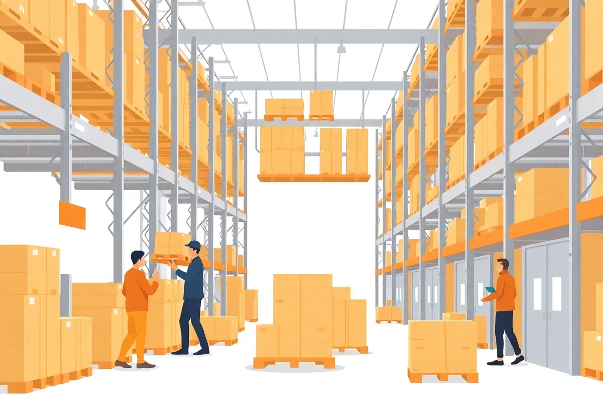 Interior de un almacén logístico