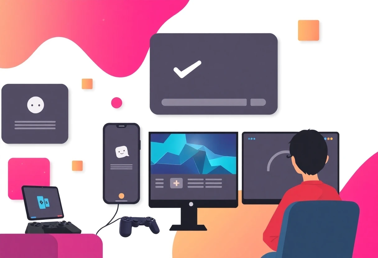 Illustration of productivity apps grid