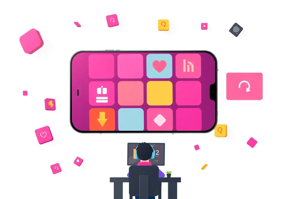 Abstract app grid