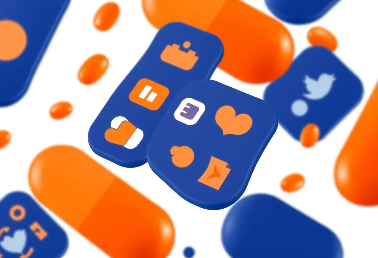 Colorful abstract app grid
