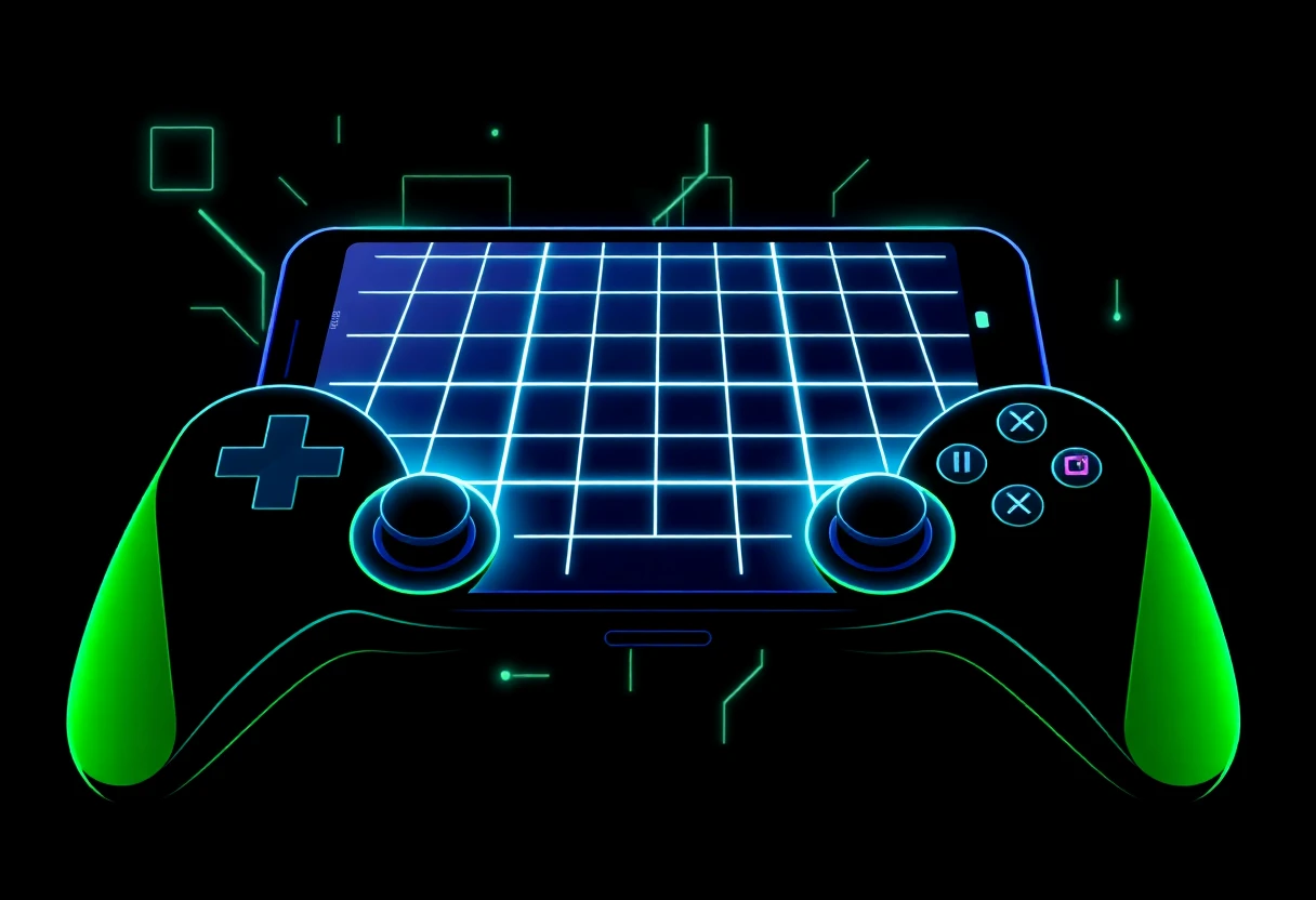 Ilustración abstracta de juegos móviles