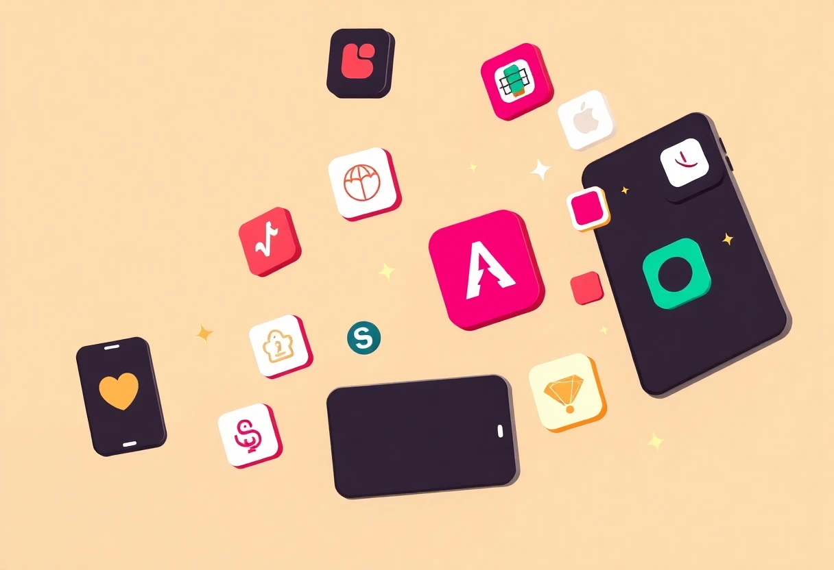 Ilustración de aplicaciones de productividad