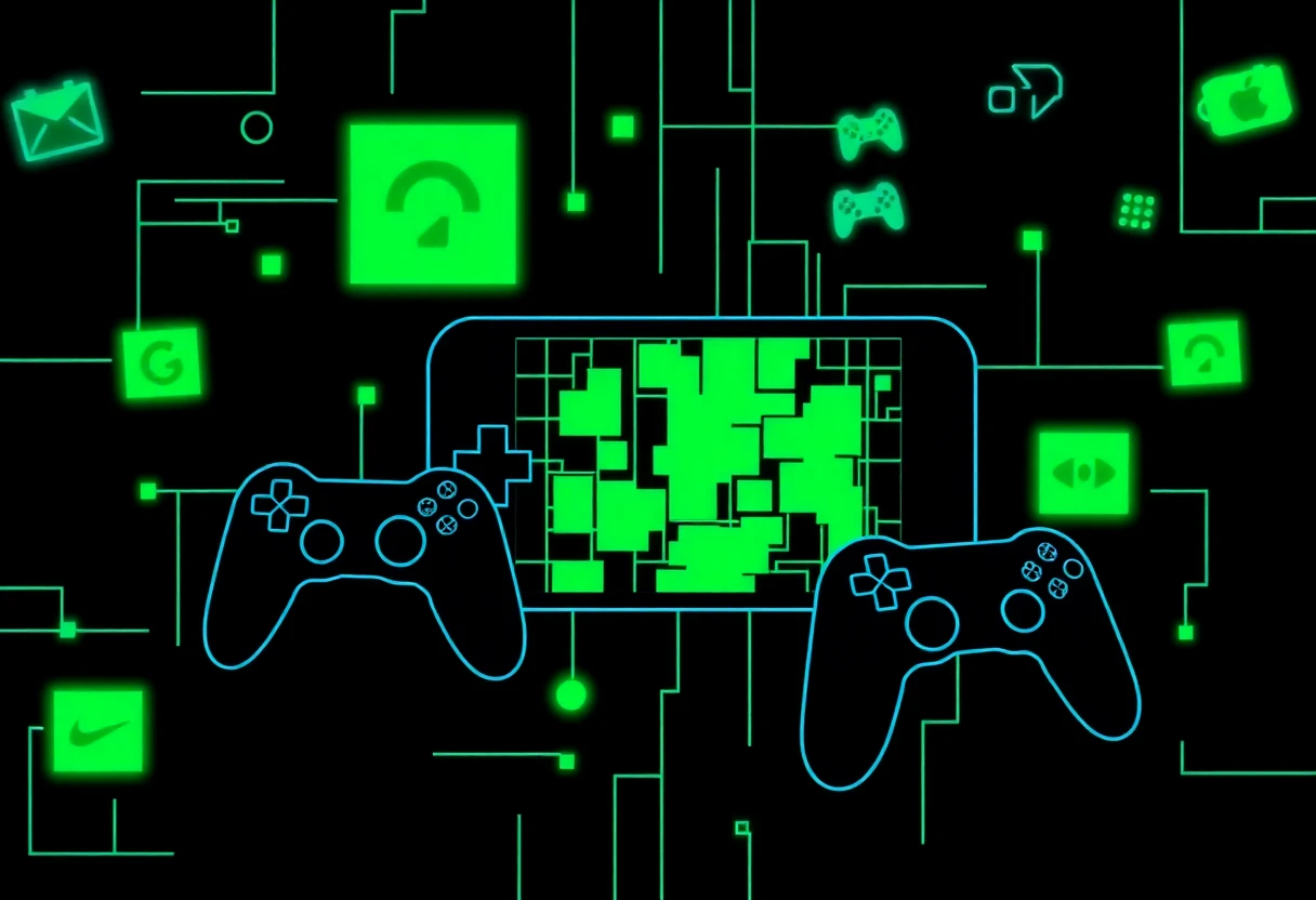 Concepto abstracto de juegos móviles