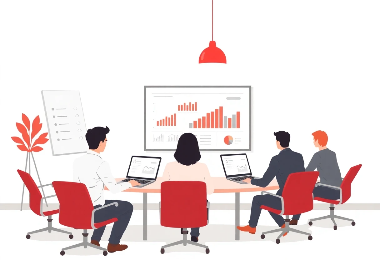 Equipo de ventas colaborando