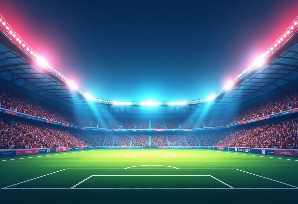 Estadio de Bundesliga con gráficos de marcador