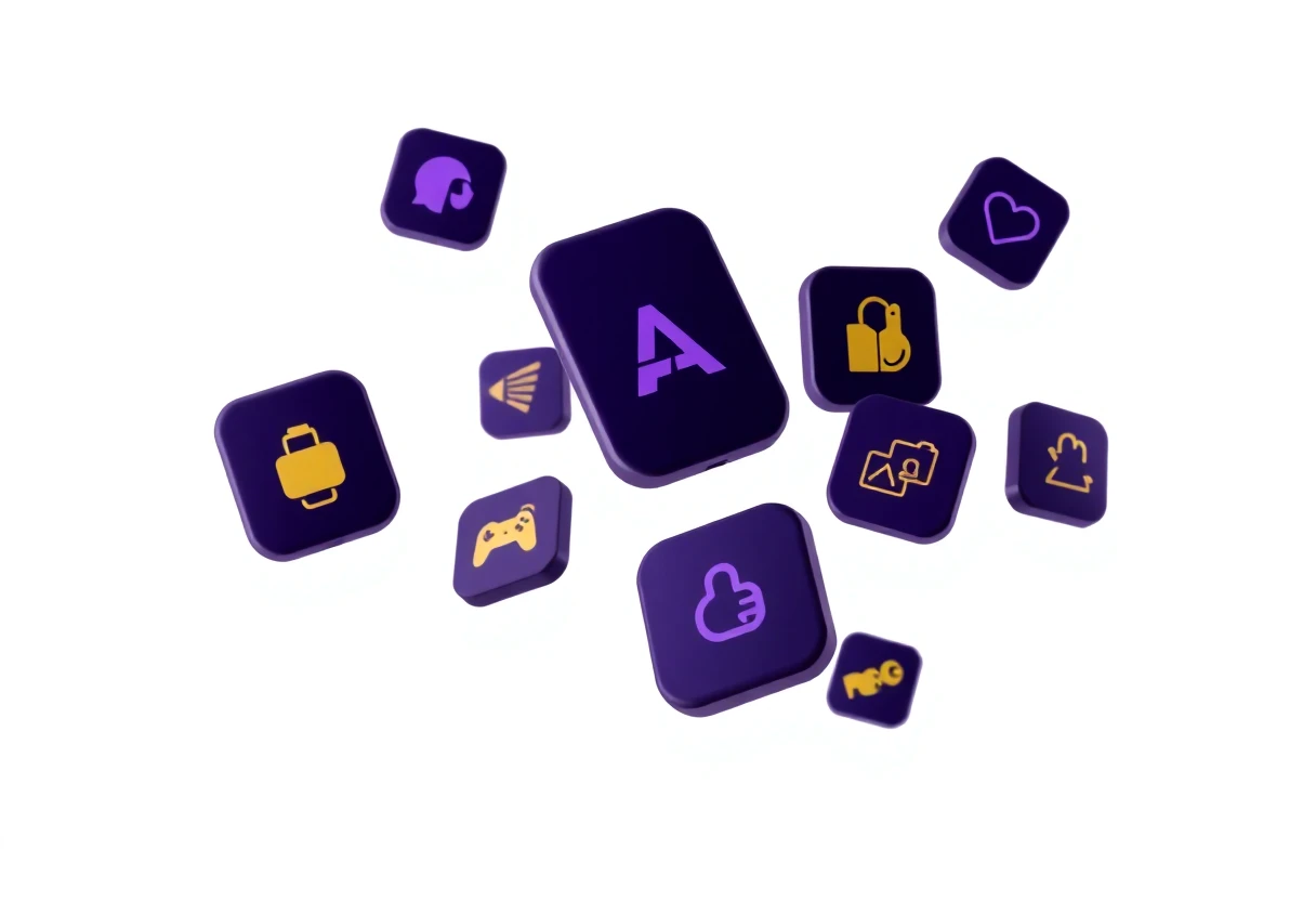 Abstract app icons with geometric designs