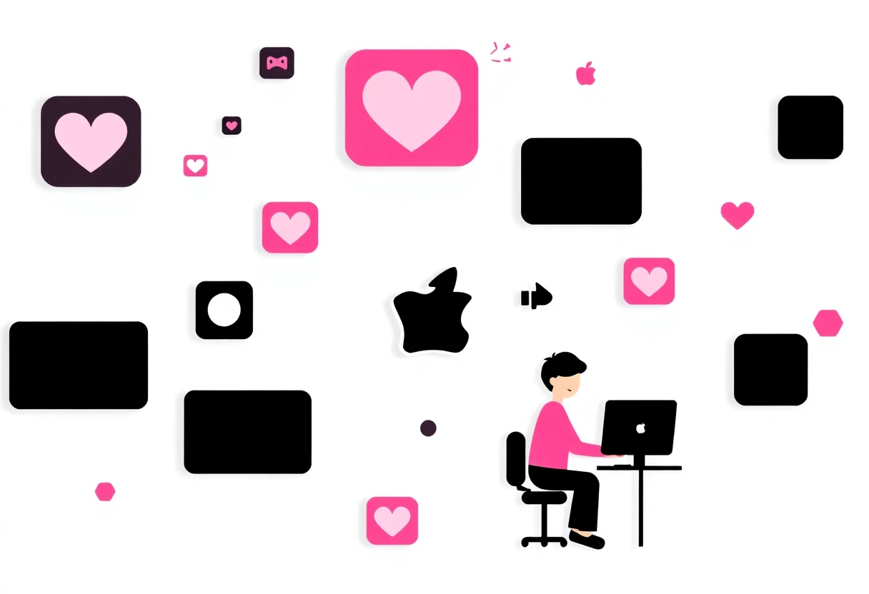 Social media connections illustration
