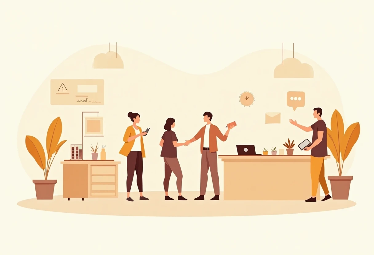 Empleados de servicio al cliente en un entorno colaborativo