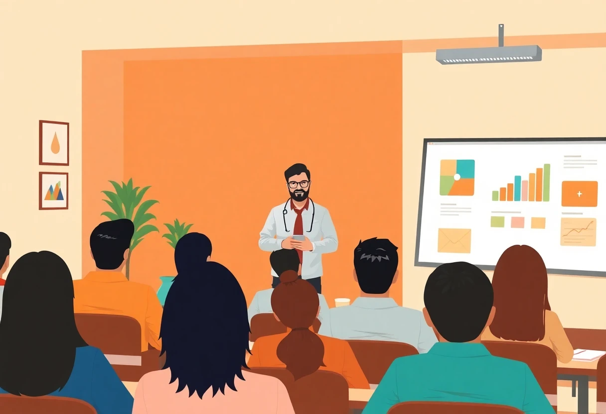 Profesor en acción en un aula colombiana