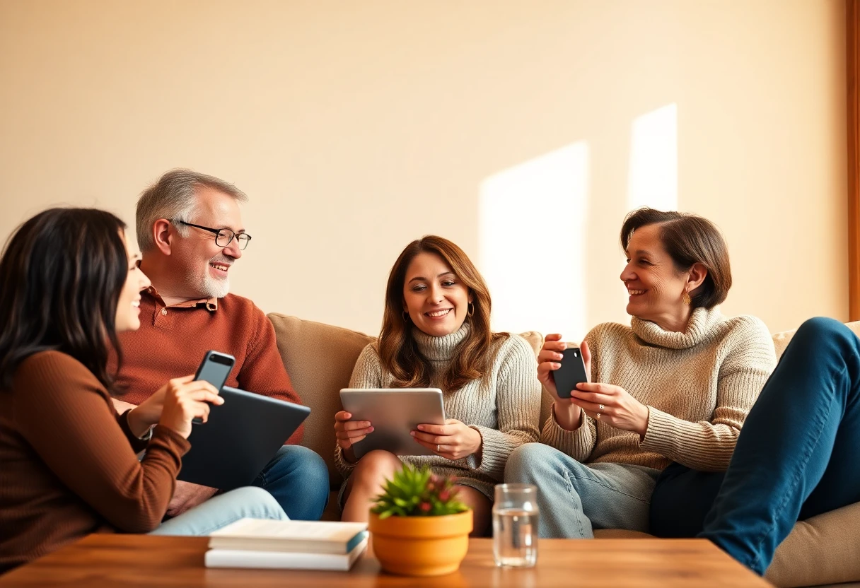 Family discussing finances
