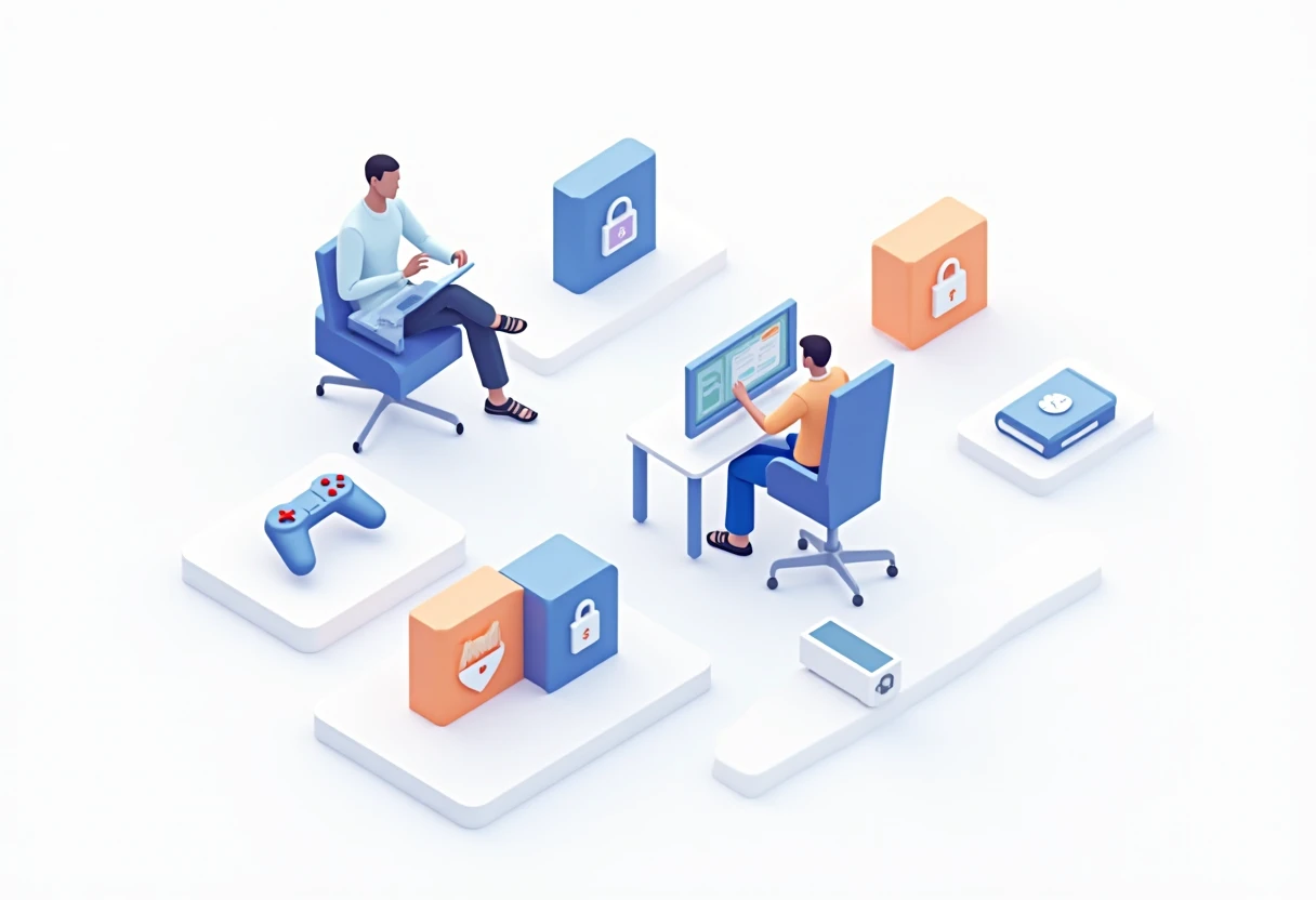 Illustration of VPN and security