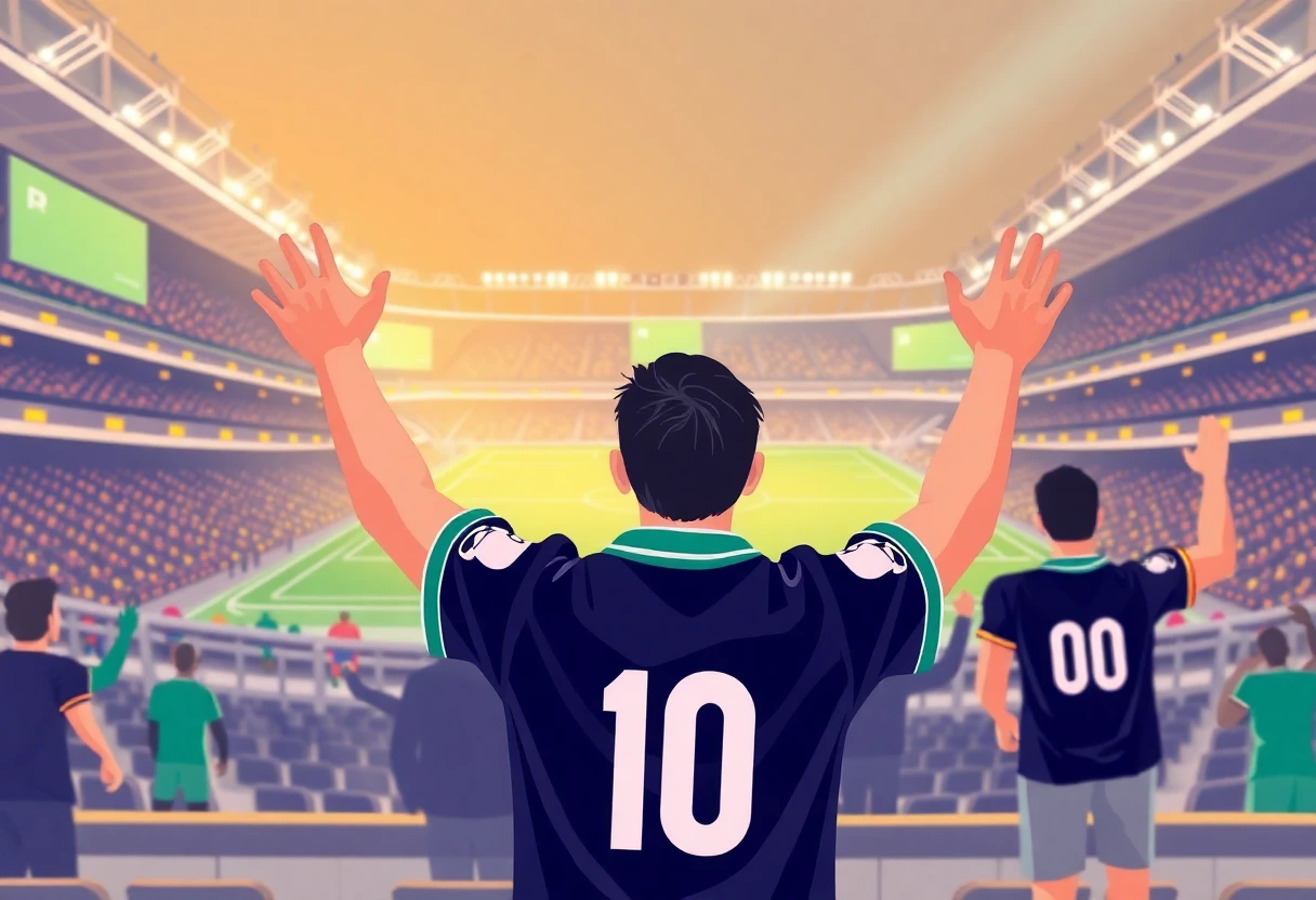 Fanático celebrando en la Champions League