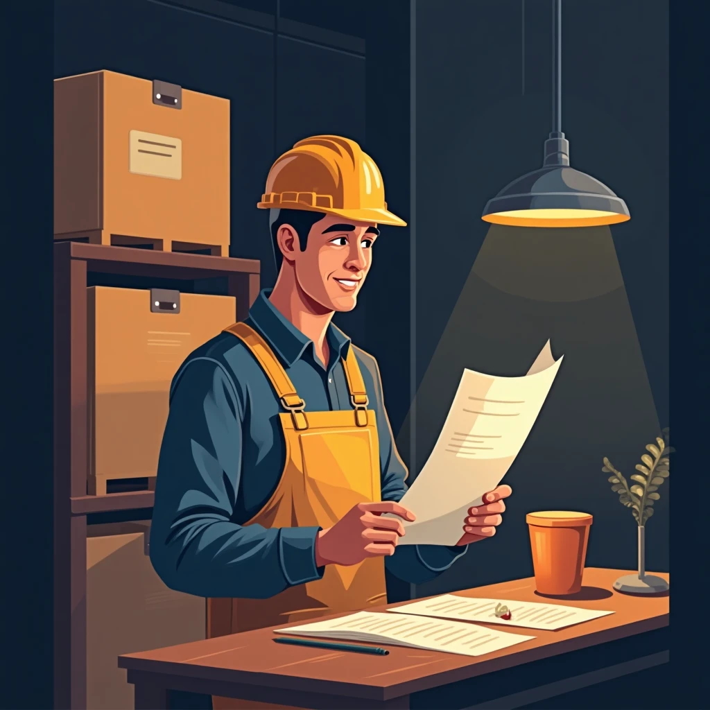Trabajador en un almacén