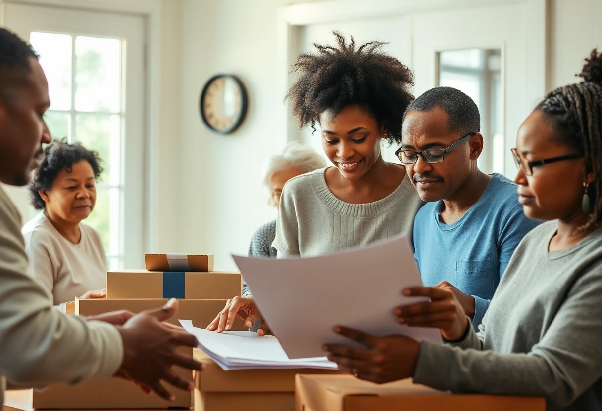 Família discutindo opções de benefícios