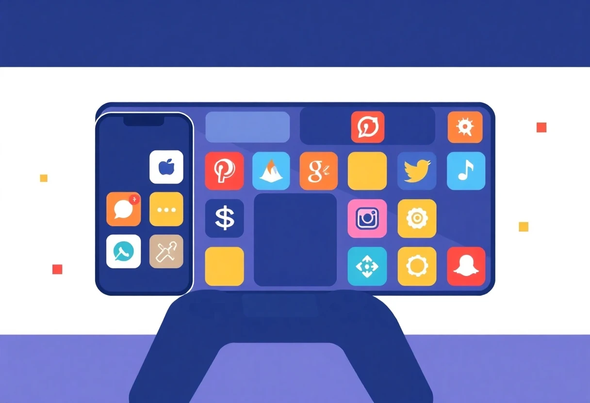 Abstract representation of social media apps