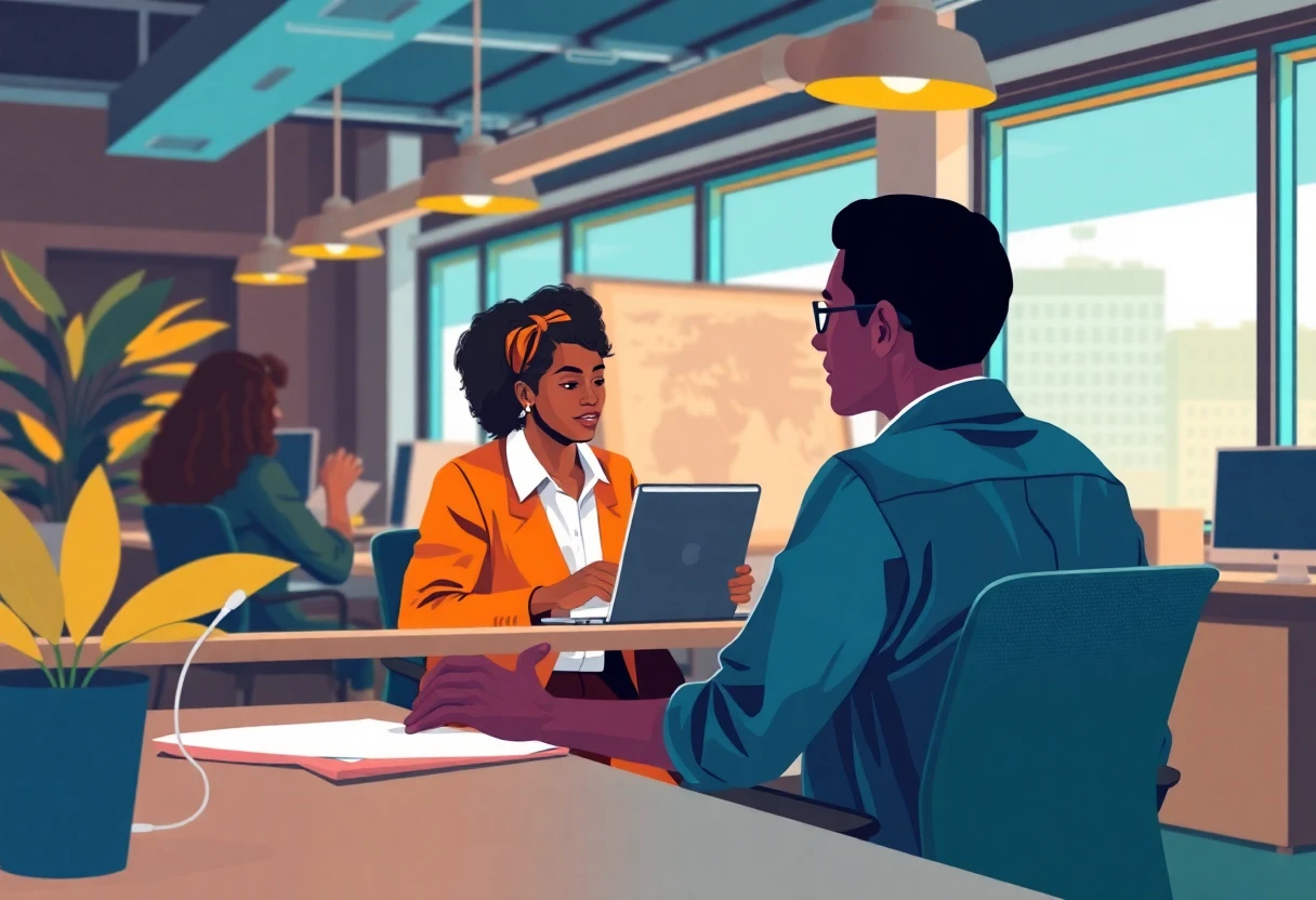 Ambiente de trabalho administrativo moderno