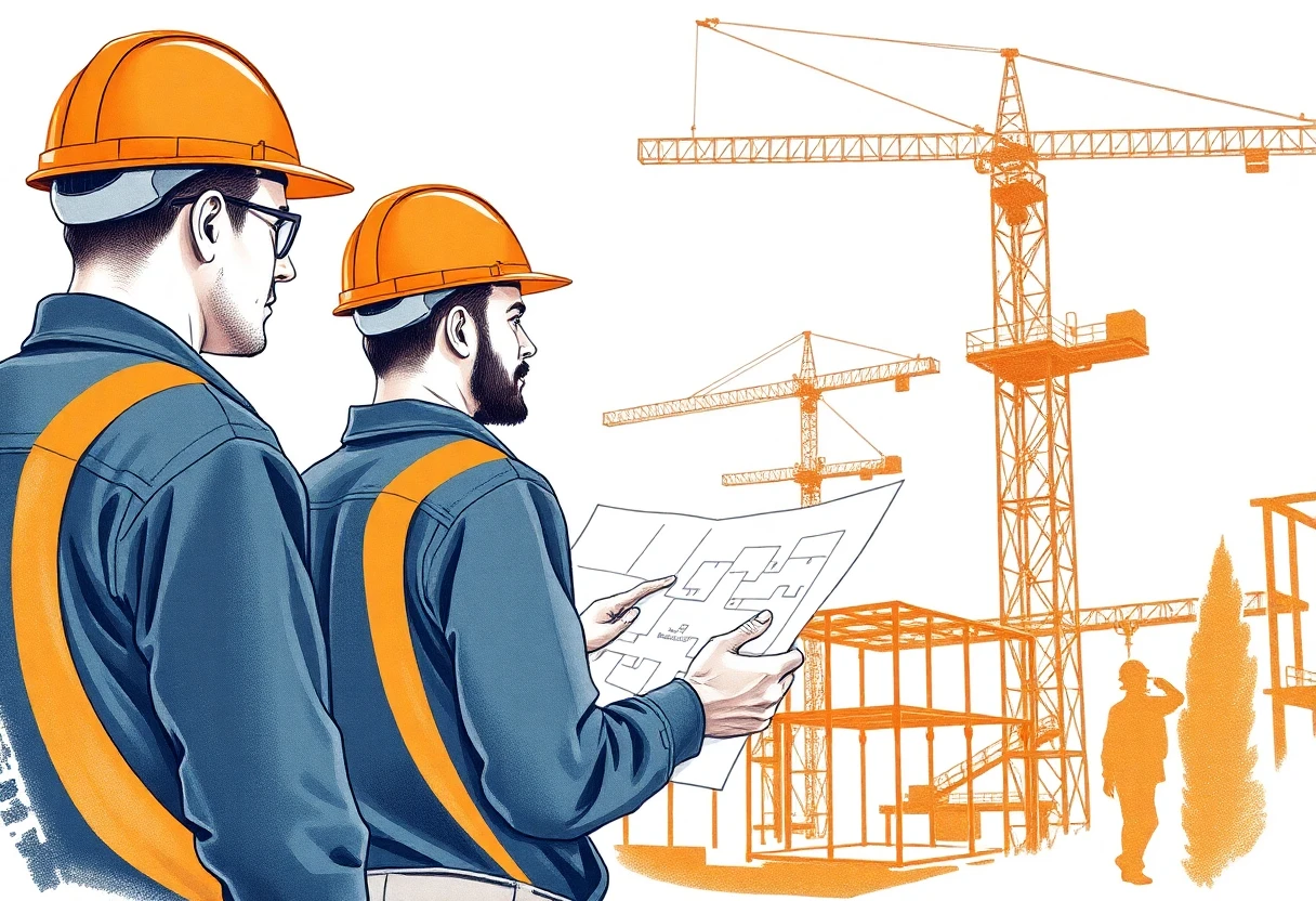 Arbeiter auf einer Baustelle