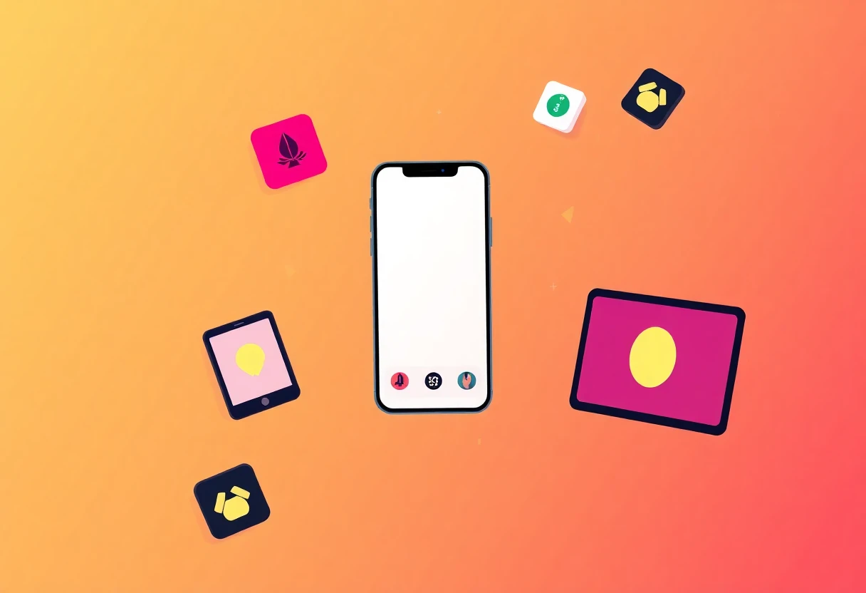 Abstrakte Darstellung von App-Icons