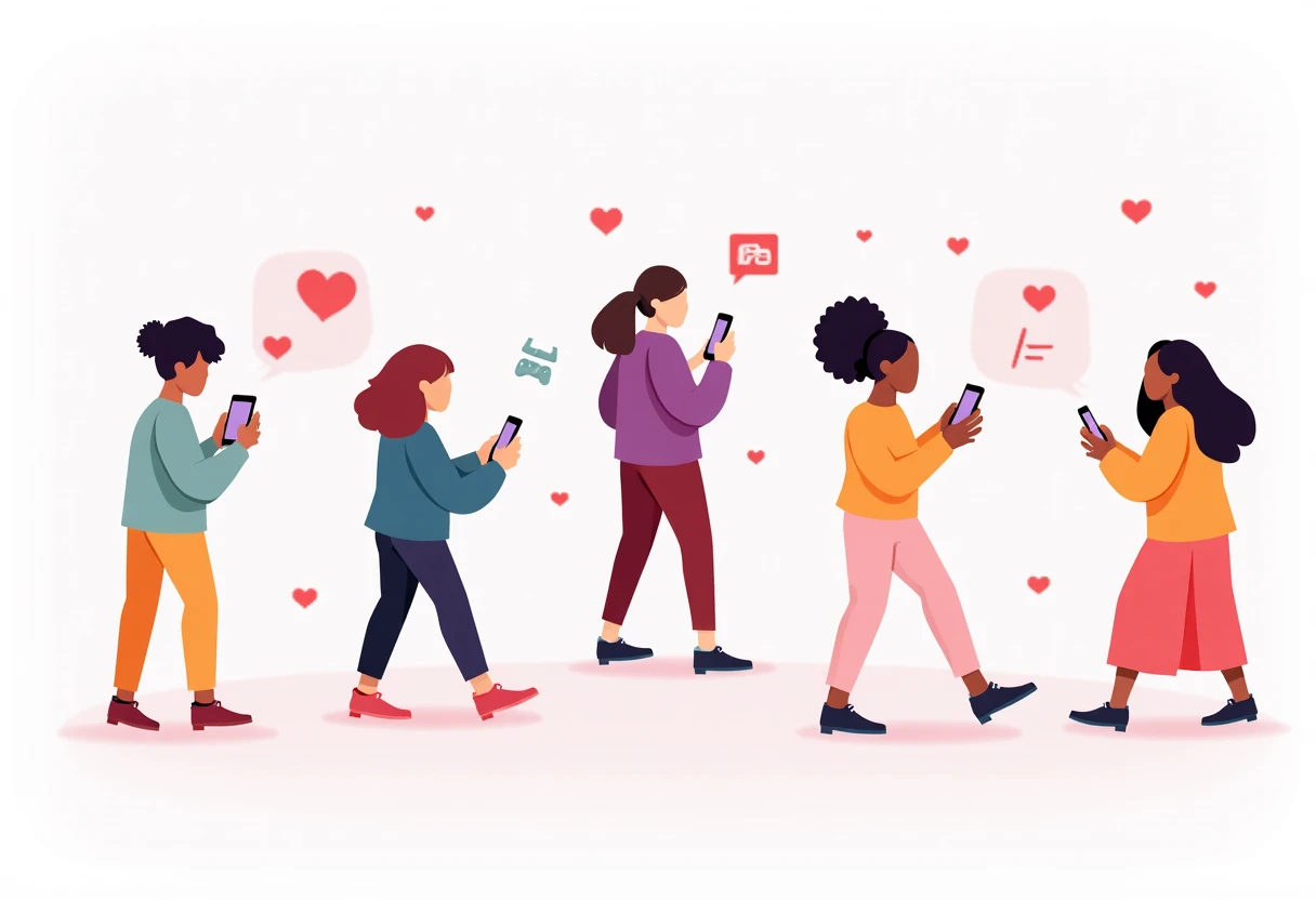 People swiping on dating apps