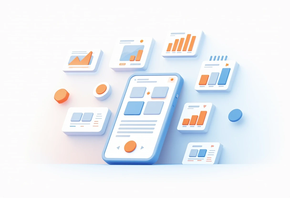Abstrakte Darstellung von App-Icons