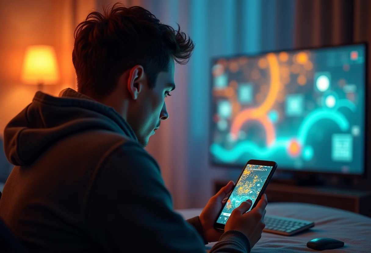 Spieler, der Reflex-Test-App verwendet