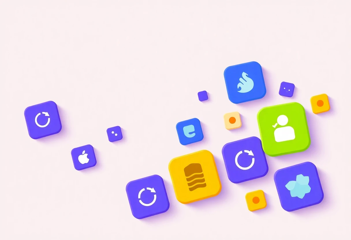 Abstrakte Darstellung von App-Icons