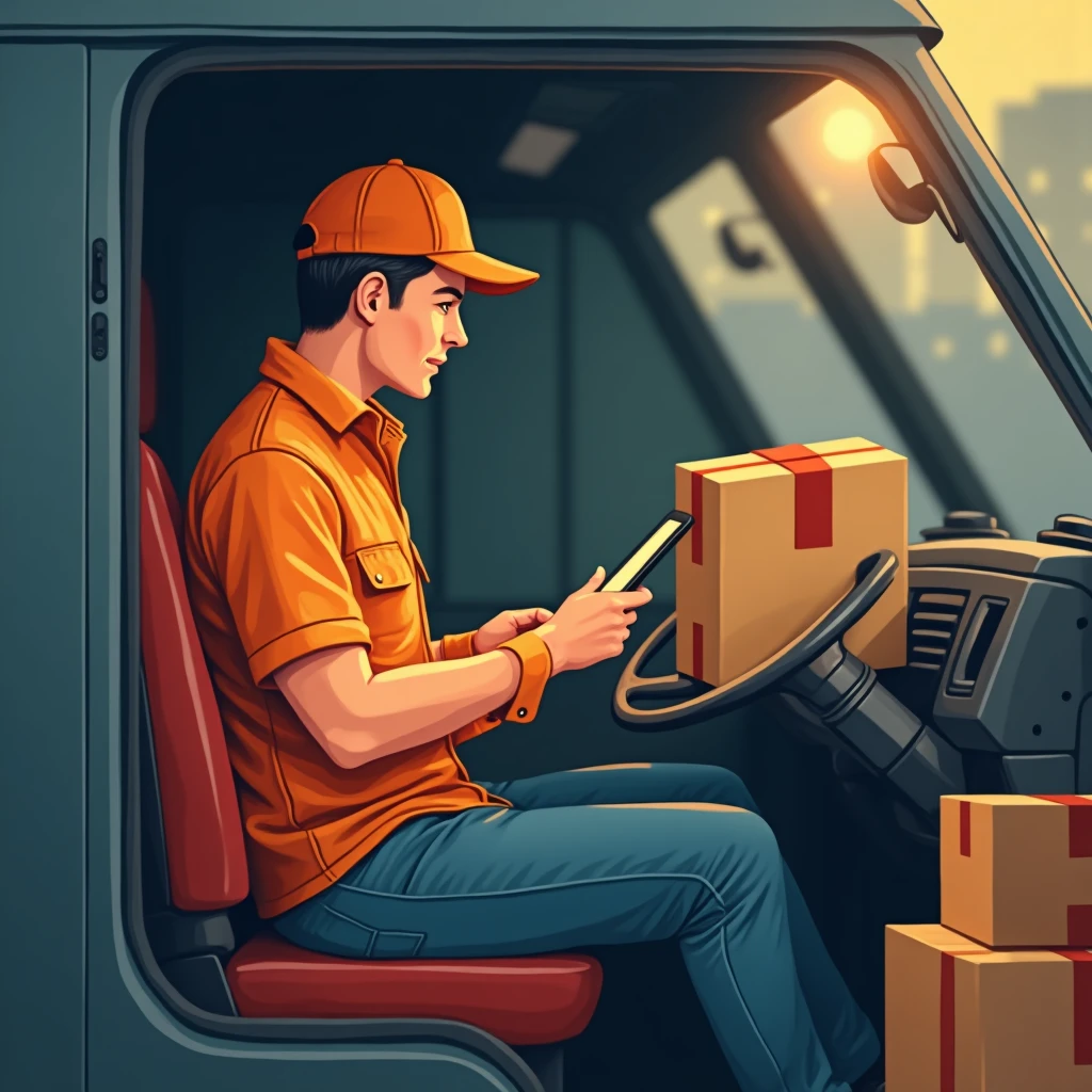 Paketzusteller bei der Arbeit