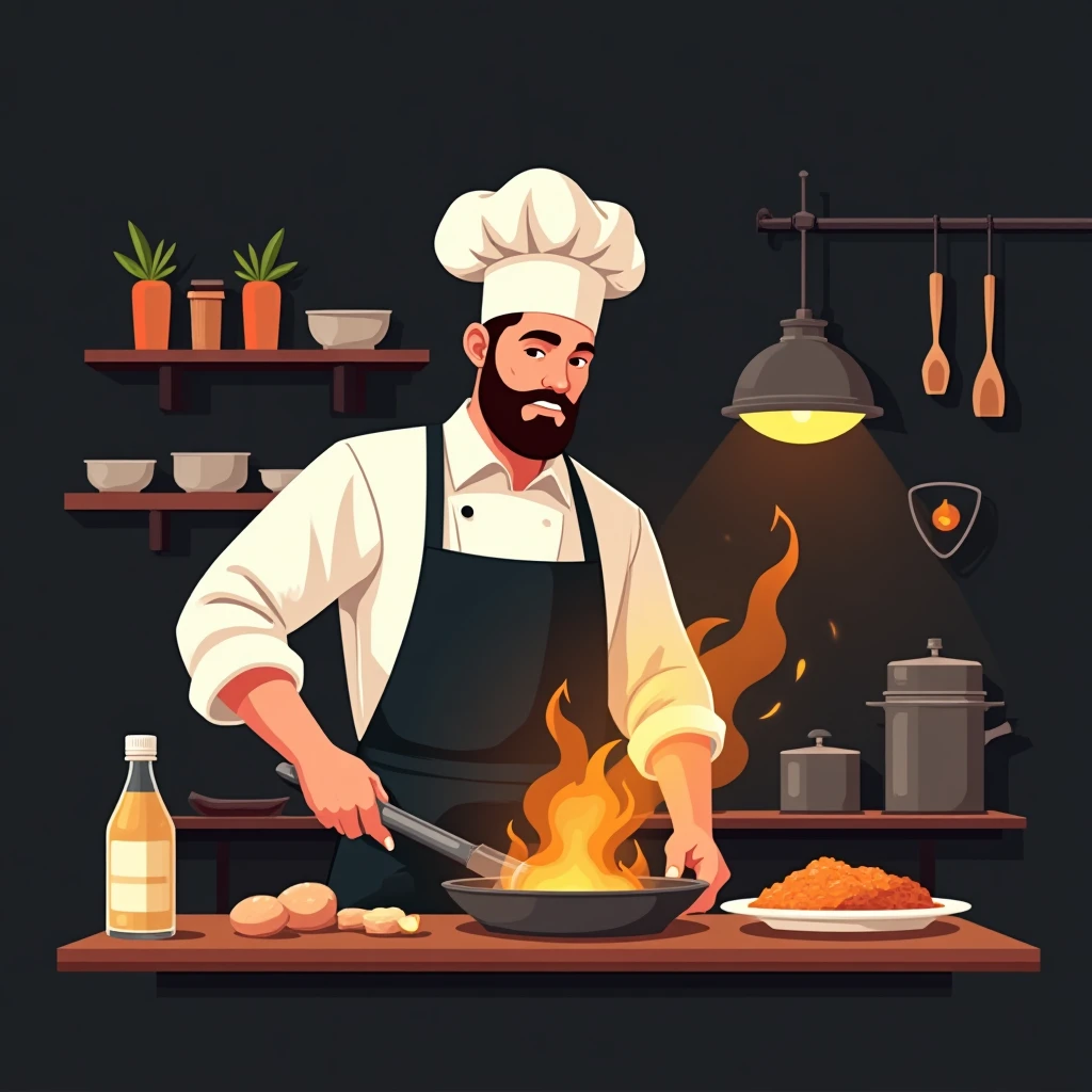 Gastronom in Aktion