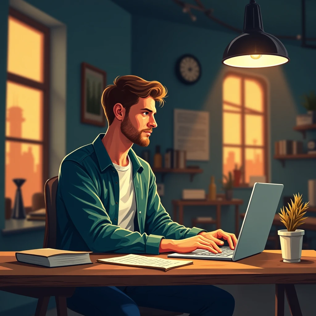 Freelancer, der Arbeit vergleicht