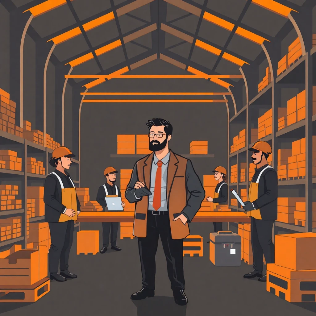 Lagerhaus-Manager am Arbeitsplatz