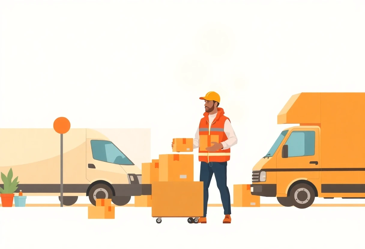Paketzusteller bei der Arbeit